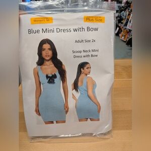 New Women's 2x Blue Mini Dress